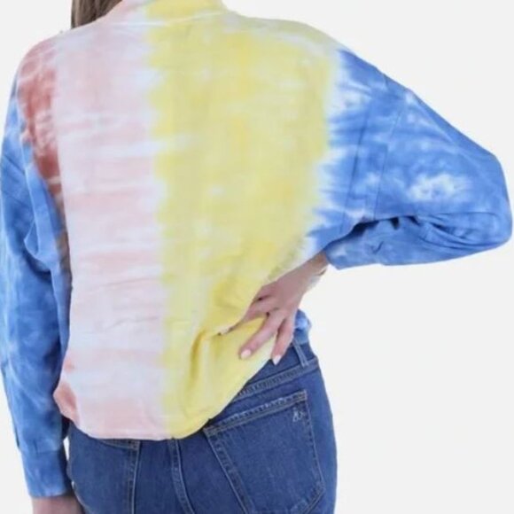 NEW BB Dakota By Steve Madden Tie Dye Cropped Bomber Jacket Small - Picture 4 of 4